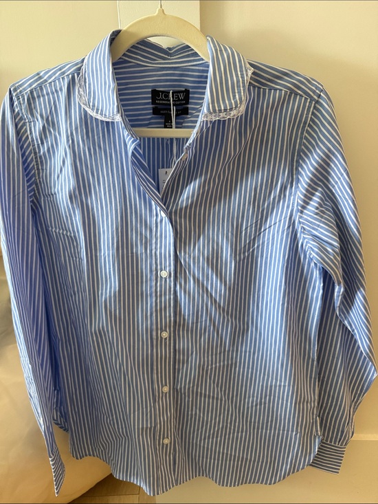 J. Crew Tops - J. Crew Men’s Light Blue and White Vertical Stripe Dress Shirt